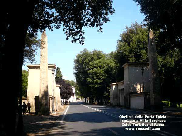 obelischi alla porta egizia di villa borghese (obelischi di roma)