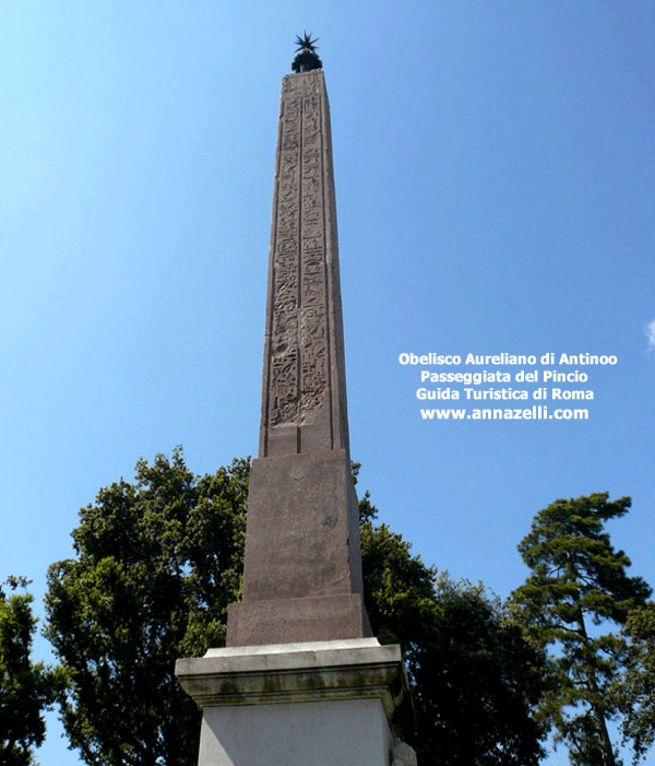 obelisco aureliano di antinoo passeggiata del piancio (obelischi di roma)