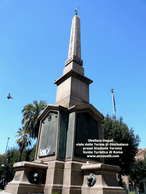 obelisco dogali alla stazione termini viale delle terme di diocleziano (obelischi di roma)