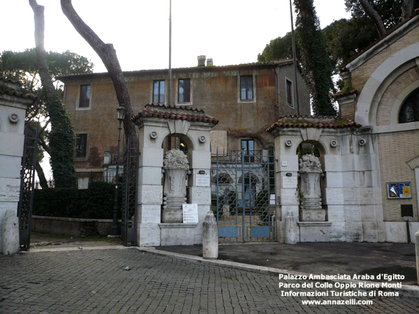 palazzo ambasciata republica araba d'egitto parco del colle oppio roma