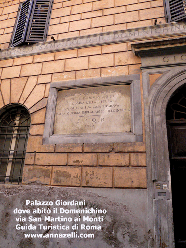 palazzo giordani casa del domenichino via san martino ai monti roma