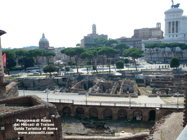 panorama di roma dai mercati di traiano vedute di roma