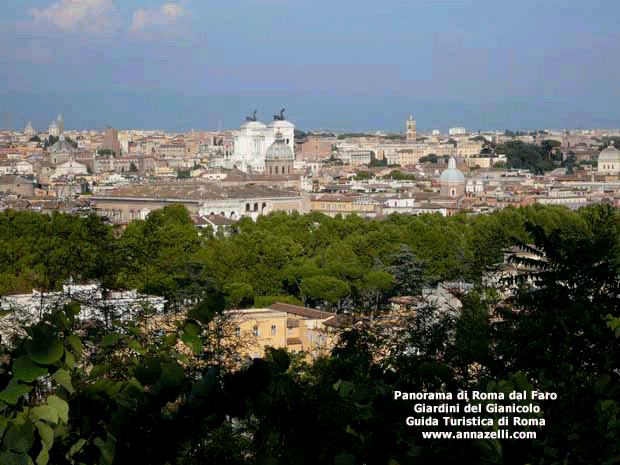 panorama di roma dal faro manfredi giardini del gianicolo e dintorni roma