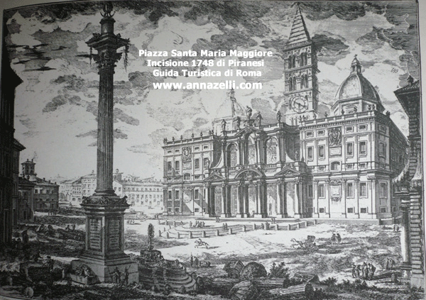 piazza Santa Maria Maggiore incisione del 1748 di Giovanni Battista Piranesi