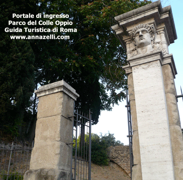 portale ingresso parco colle oppio viale domus aurea roma