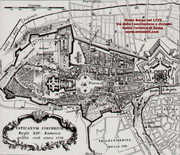 rione borgo come era nel 1779 stampa via della conciliazione e dintorni roma