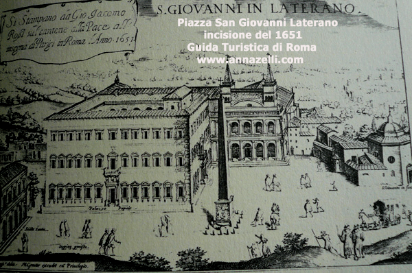 San Giovannni in Laterano, Roma, incisione d'epoca