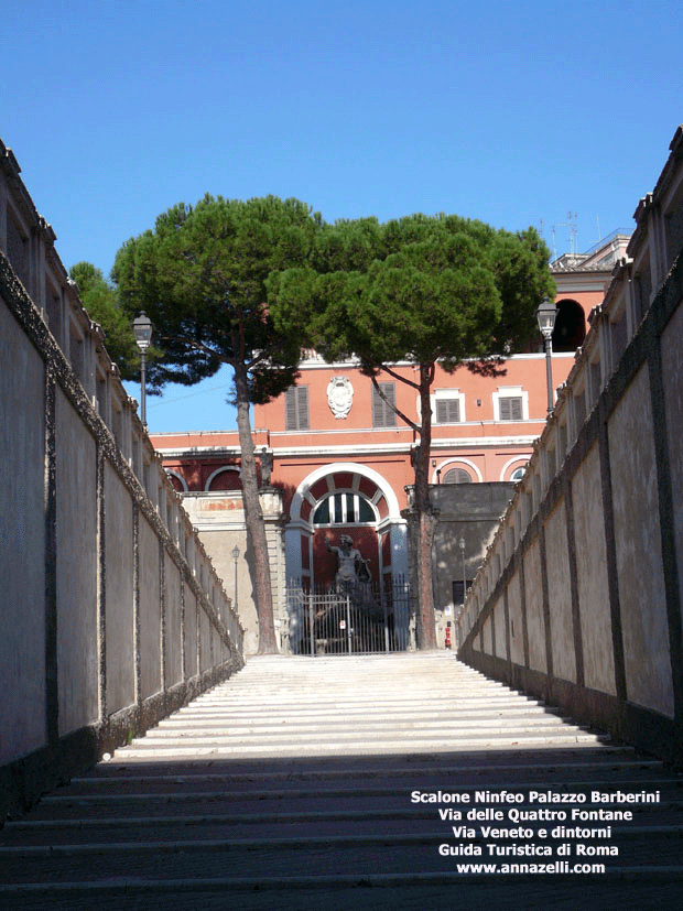 scalone ninfeo palazzo barberini via delle quattro fontane via veneto e dintorni roma