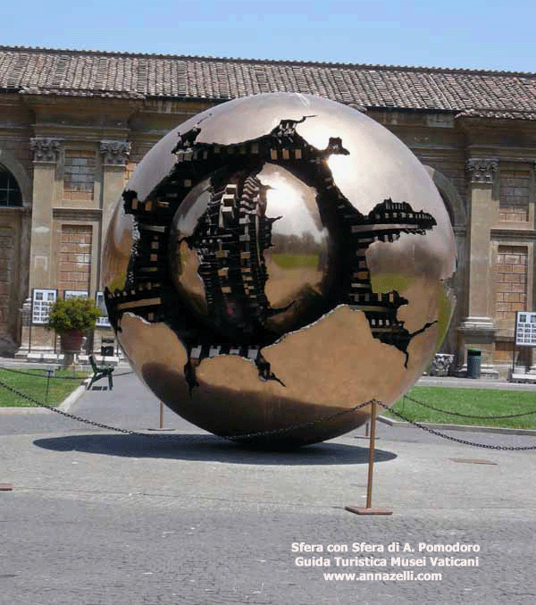 sfera con sfera di arnaldo pomodoro cortile della pigna musei vaticani