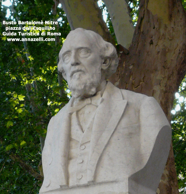 statua busto bartolomè mitre,piazza dell'esquilino, roma