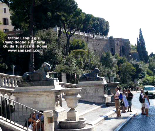 statue leoni egizi cordonata campidoglio e dintorni (roma)