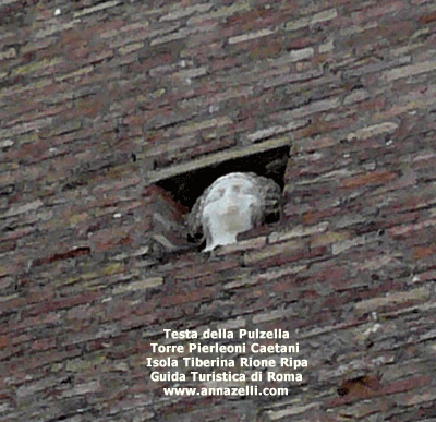 testa della pulzella torre pierleoni caetani isola tiberina roma