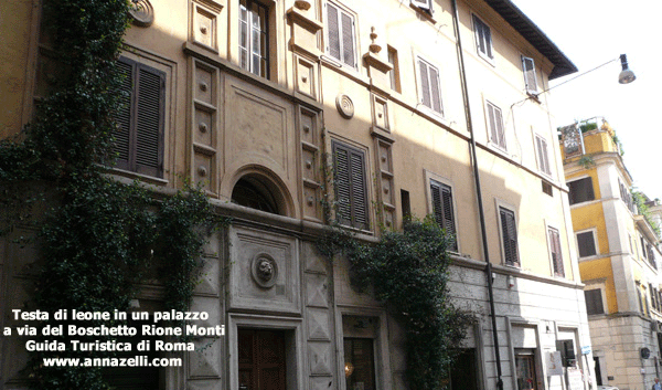 testa di leone palazzo via del boschetto roma
