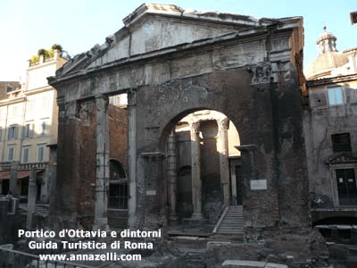 veduta del portico d'ottavia roma