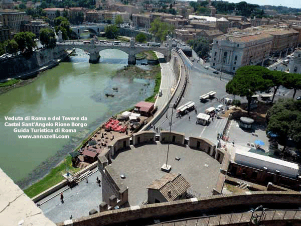 veduta di Roma e del Tevere da Castel Sant'Angelo