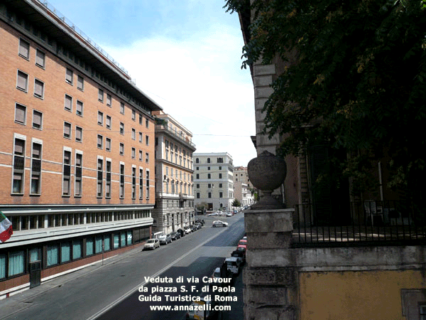 veduta di via Cavour da piazza San Francesco di Paola Roma