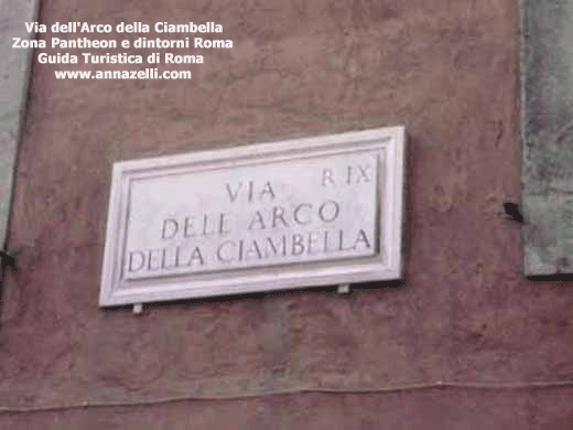 via dell'arco della ciambella pantheon e dintorni roma