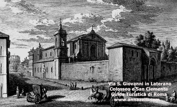 via di san giovanni in laterano, roma, incisione d'epoca, G. Vasi