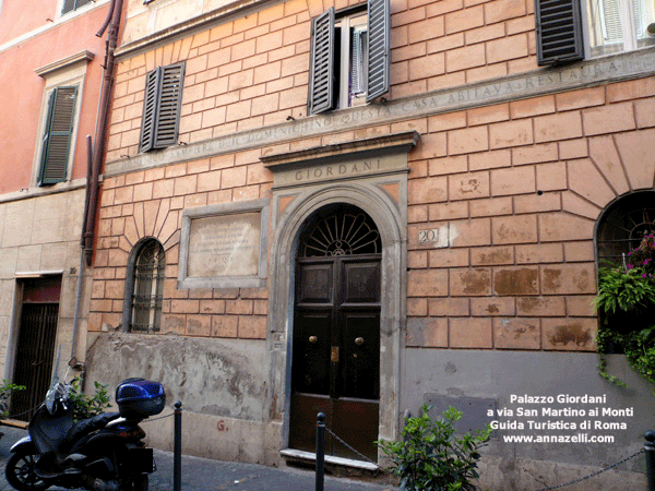 via san martino ai monti palazzo giordani roma