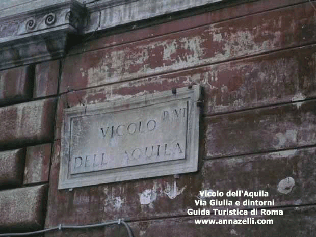 vicolo dell'aquila via giulia e dintorni roma