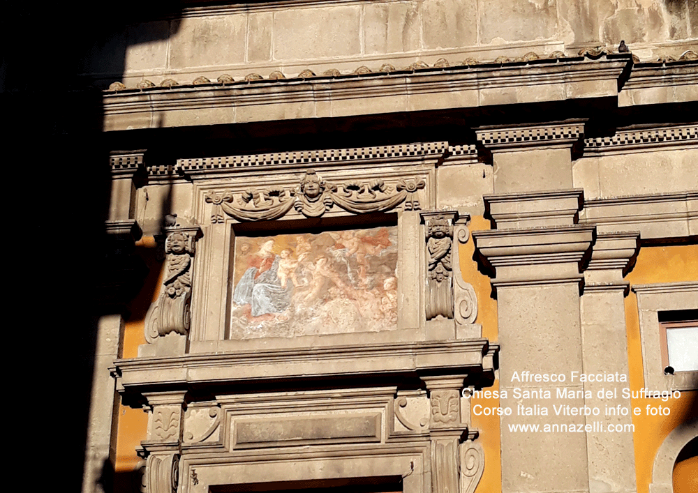 affresco facciata chiesa santa maria del suffragio via del corso viterbo info e foto anna zelli