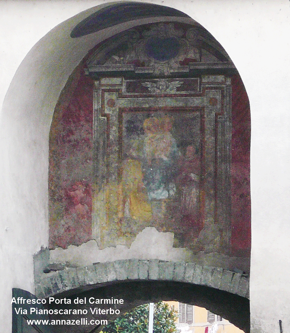 affreschi porta del carmine via di pianoscarano viterbo centro storico info e foto anna zelli
