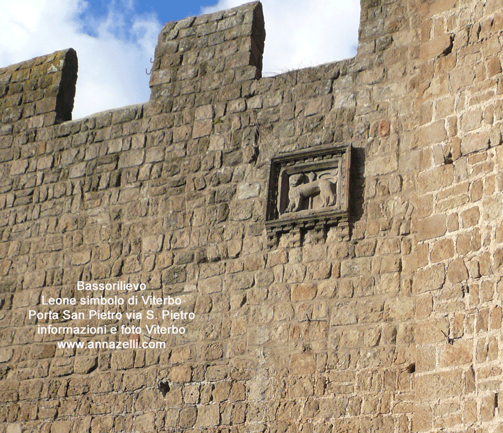 bassorilievo leone simbolo di viterbo a porta san pietro via san pietro info e foto anna zelli