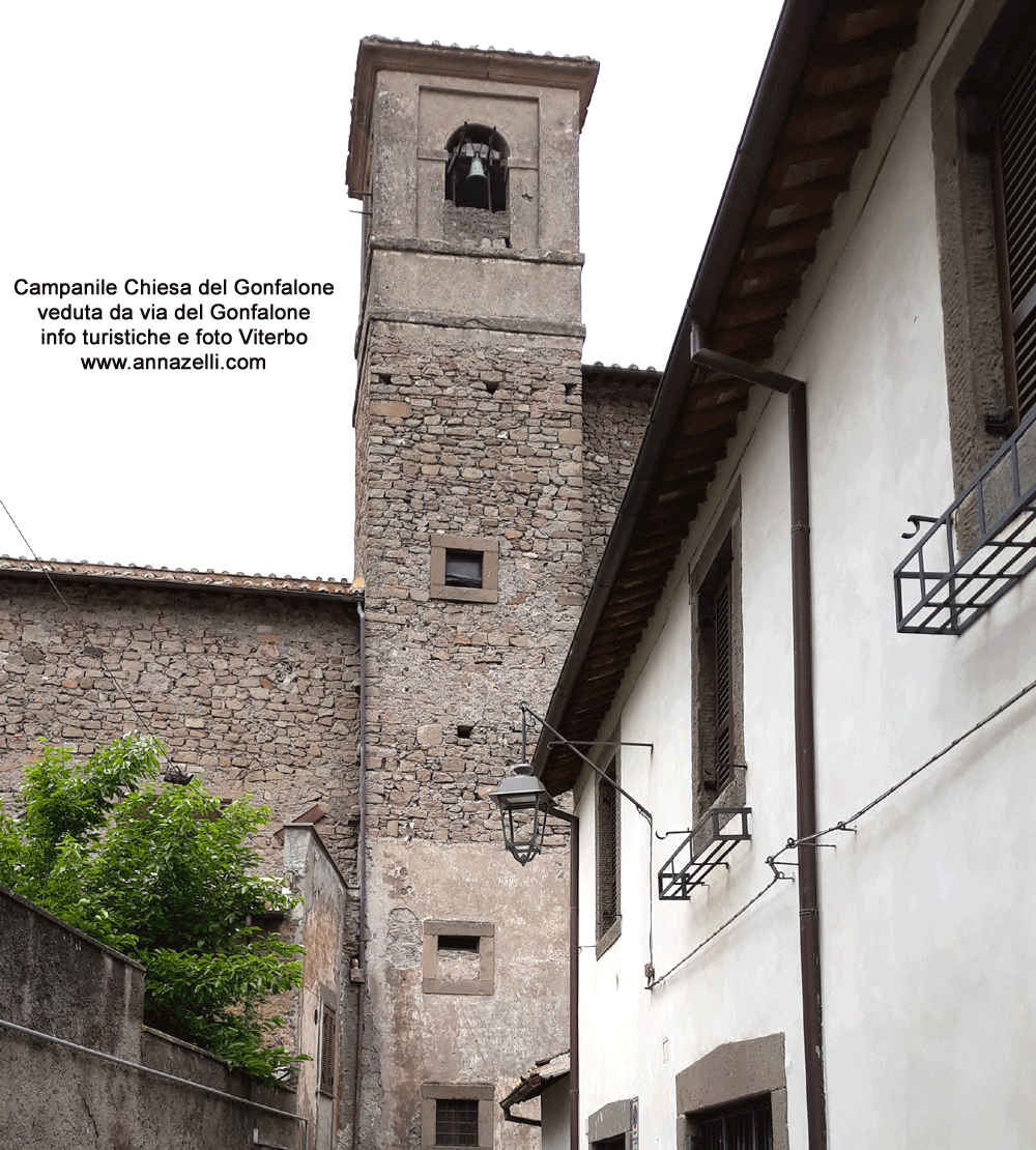campanile della chiesa del gonfalone veduta da via del gonfalone viterbo