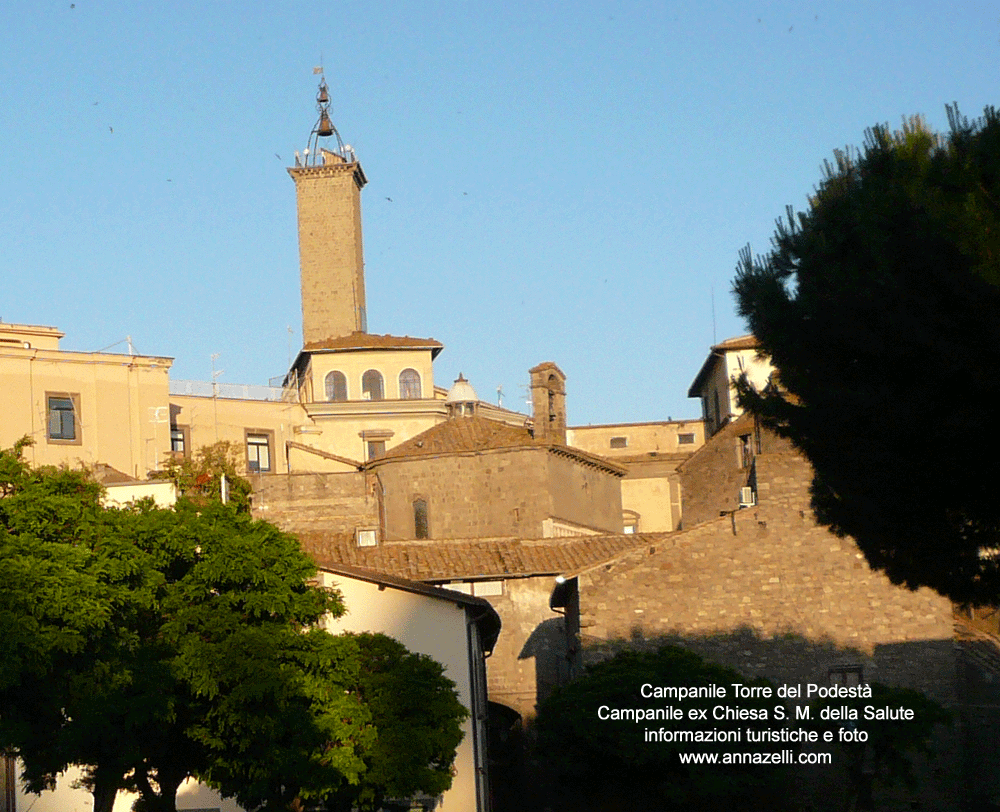 campanile ex chiesa della salute e torre del podestà veduta da via sant'antonio viterbo info e foto anna zelli
