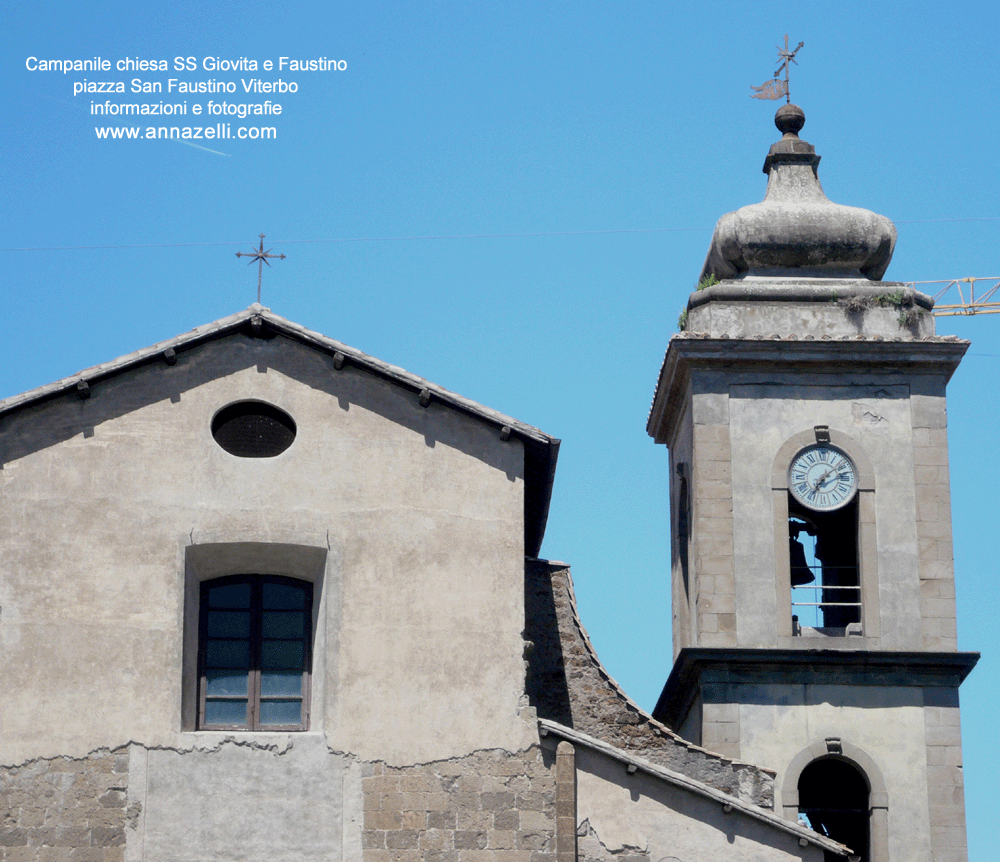 campanile chiesa ss giovita e faustino piazza san faustino viterbo info e foto anna zelli