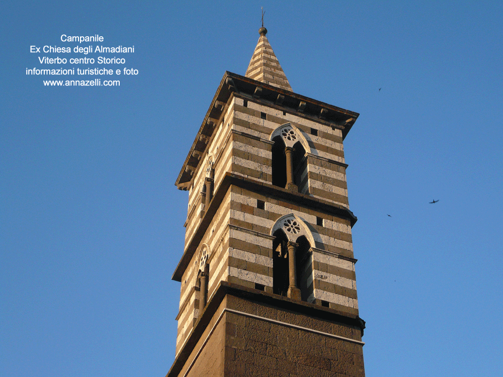 campanile ex chiesa degli almadiani viterbo centro storico info e foto anna zelli