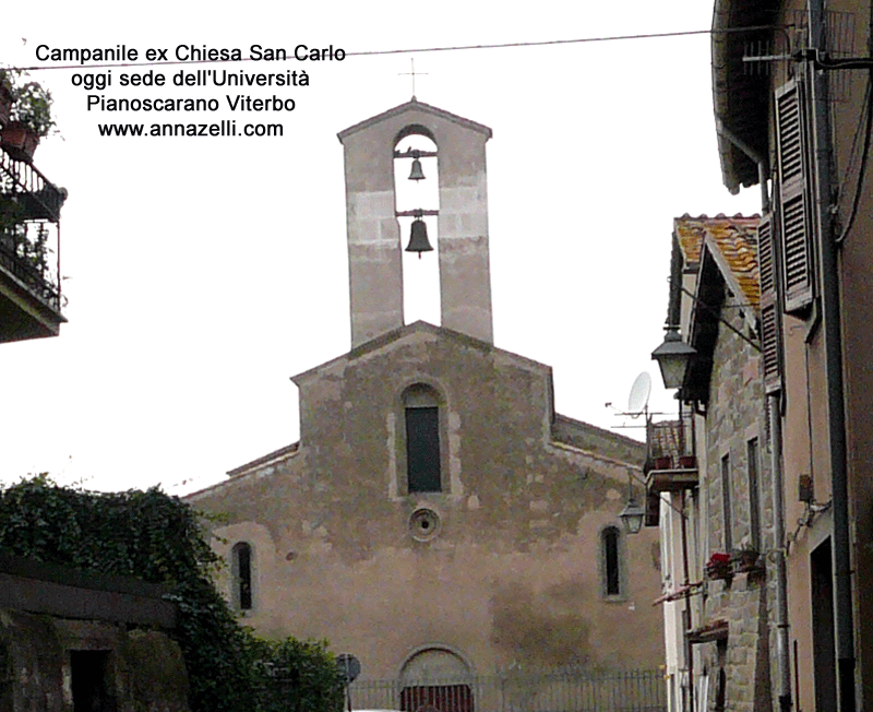 campanile ex chiesa di san carlo pianoscarano viterbo info e foto anna zelli