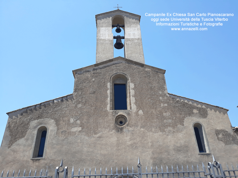 campanile ex chiesa san carlo a pianoscarano viterbo info e foto