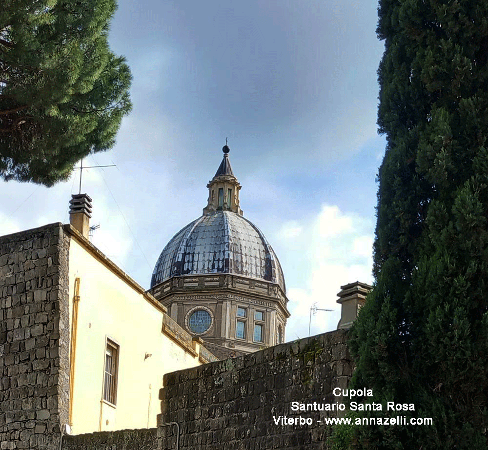 cupola santuario santa rosa veduta dal giardino melvin viterbo info e foto anna zelli