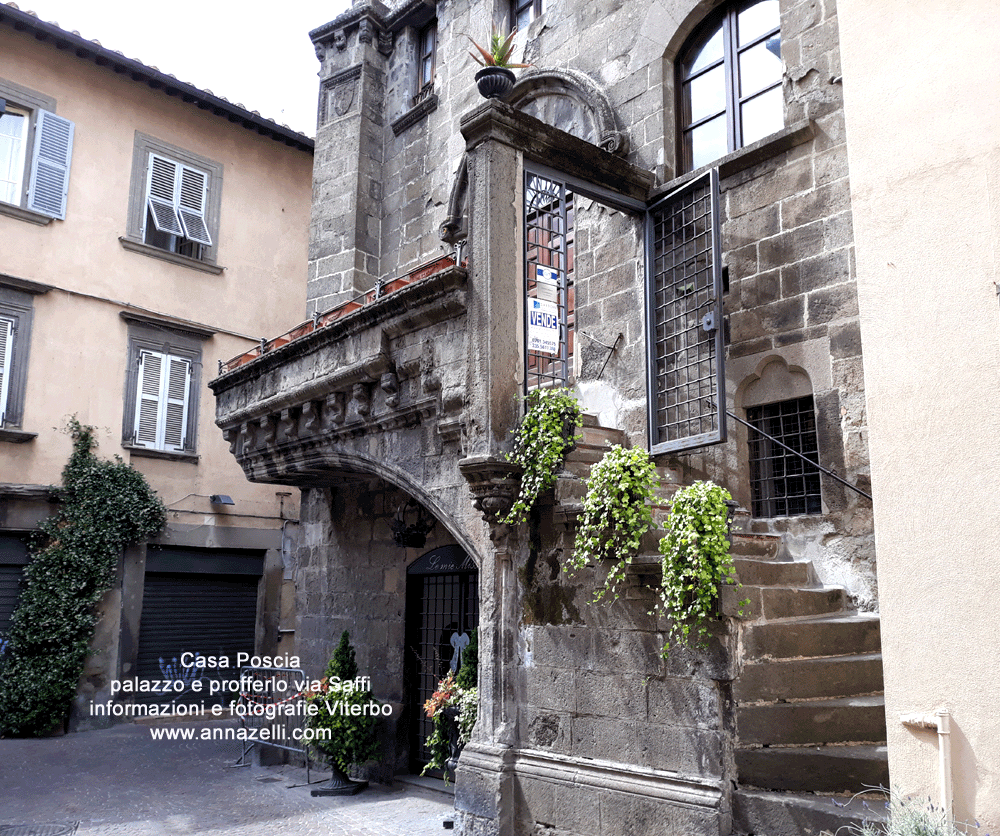 casa poscia palazzo e profferlo via saffi viterbo