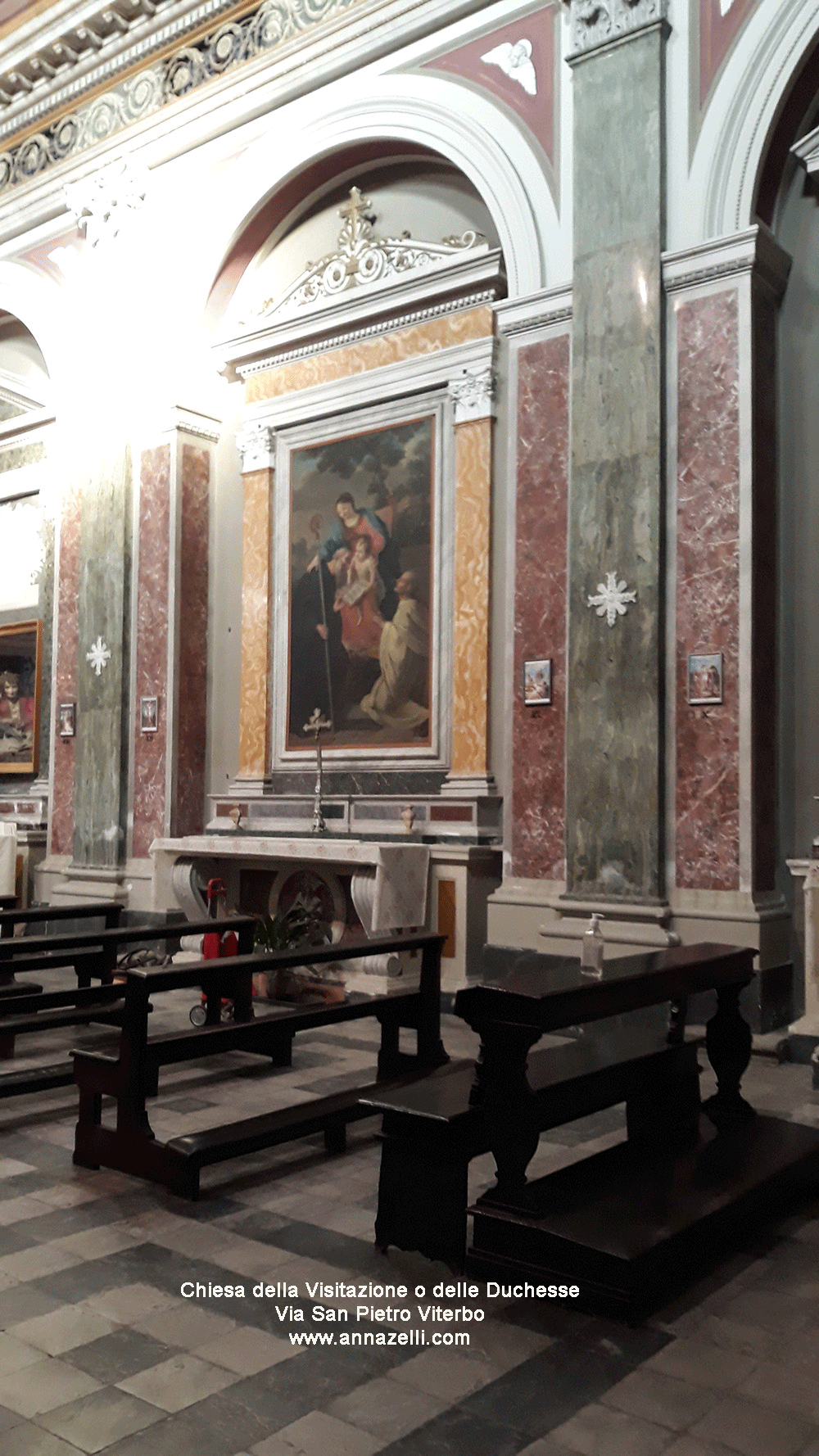 interno chiesa della visitazione o delle duchesse via san pietro viterbo info foto anna zelli