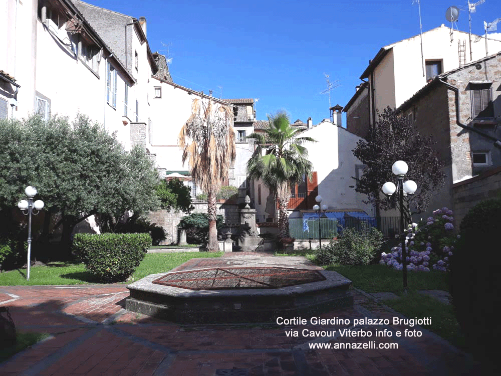 cortile e giardino palazzo brugiotti via cavour viterbo foto info anna zelli