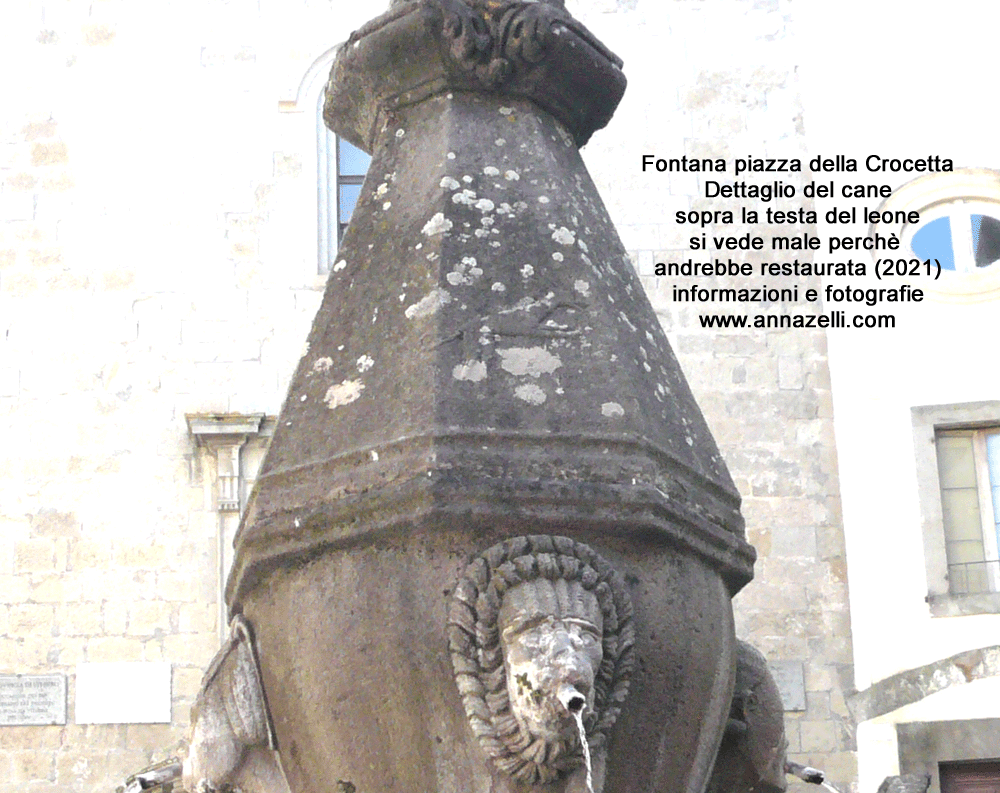 dettaglio cane alla fontana santa maria del poggio piazza della crocetta viterbo centro info foto anna zelli