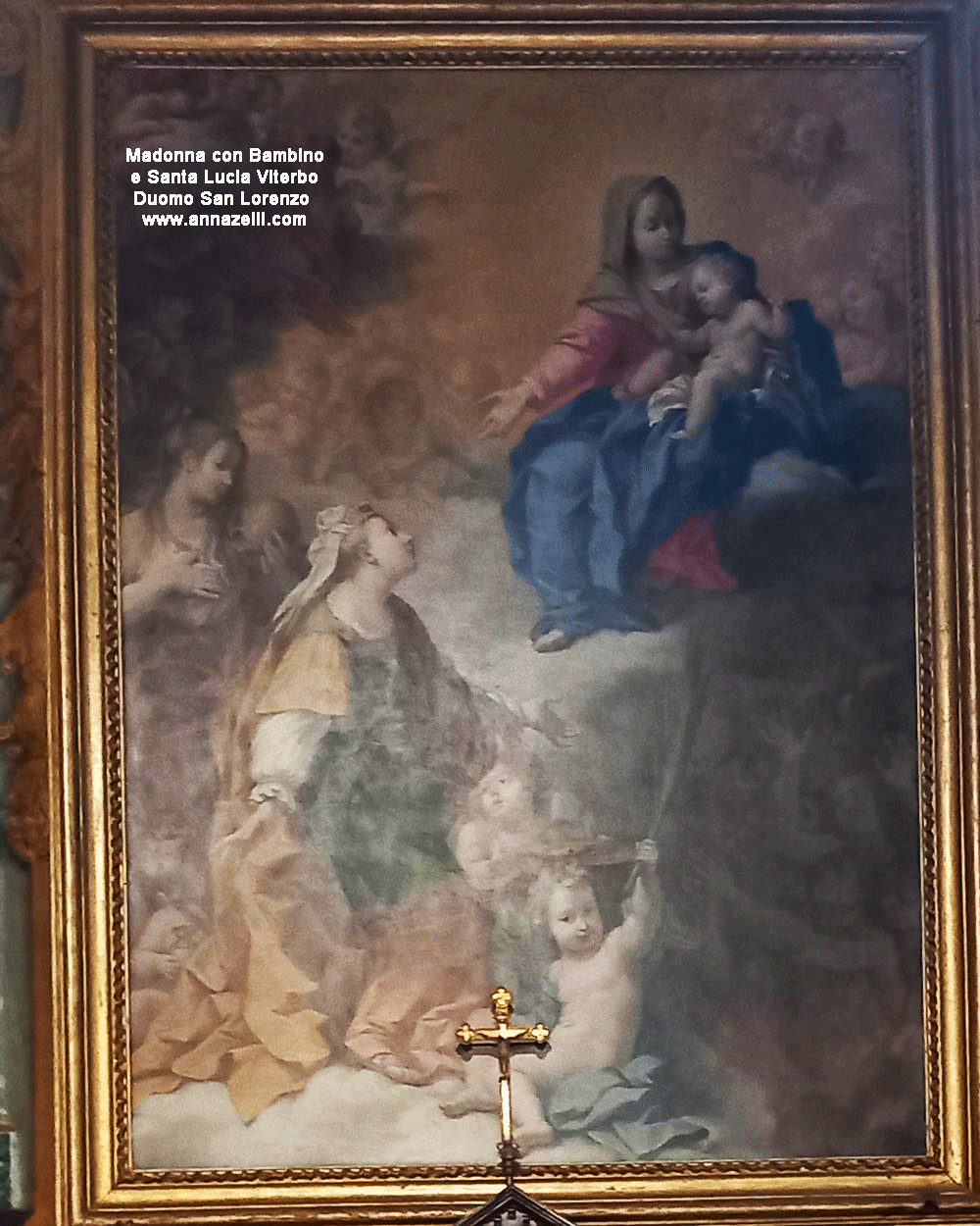 madonna con bambino e santa lucia dettaglio dipinto duomo san lorenzo viterbo info e foto anna zelli