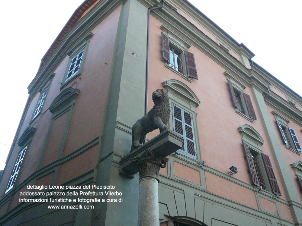 leone addossato palazzo della prefettura piazza del plebiscito viterbo foto anna zelli