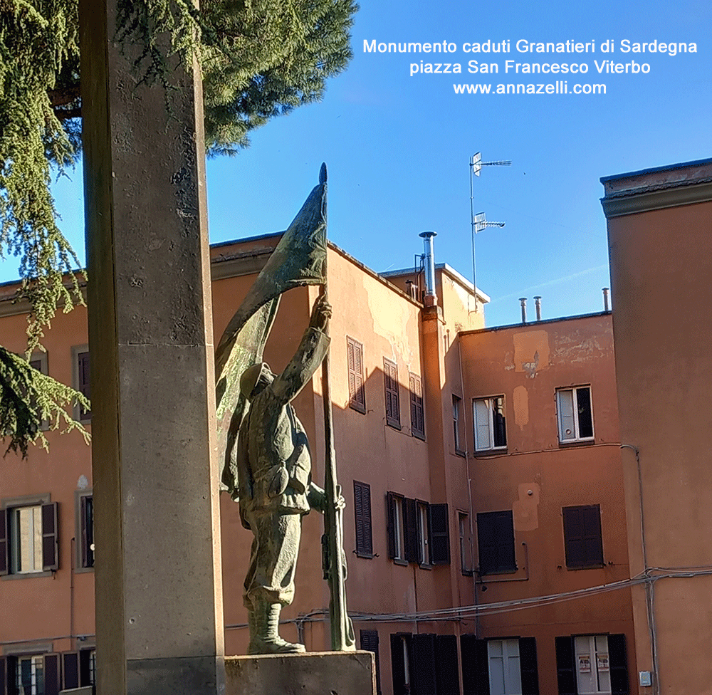 monumento ai caduti granatieri III reggimento di sardegna viterbo piazza san francesco info e foto anna zelli