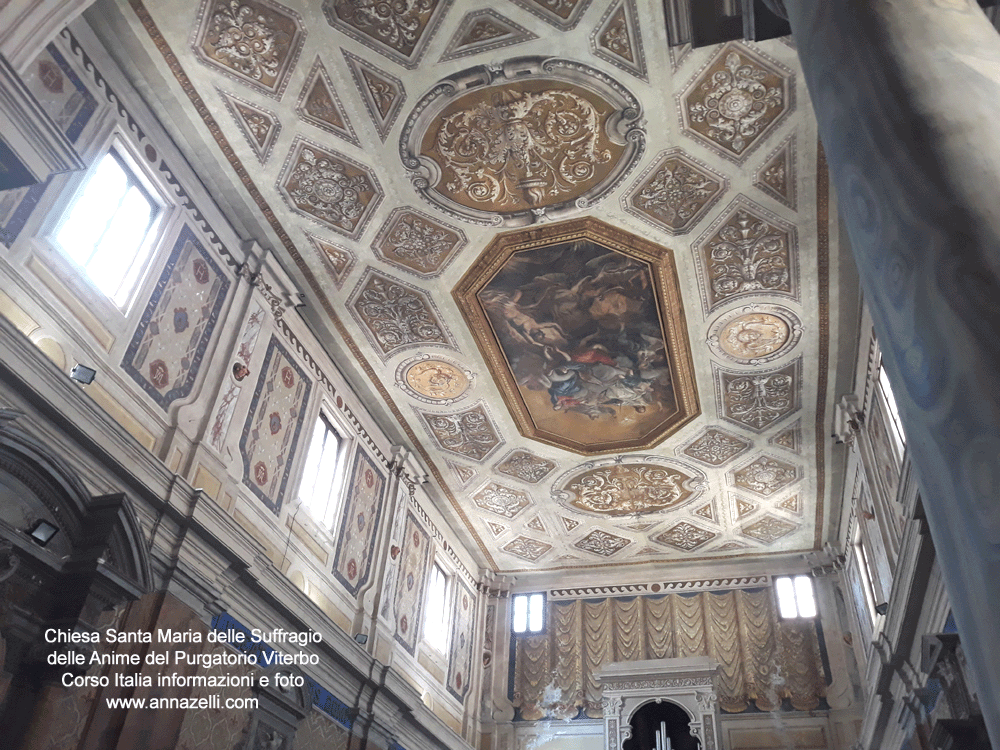 dettaglio soffitto chiesa santa maria del suffragio corso italia viterbo centro