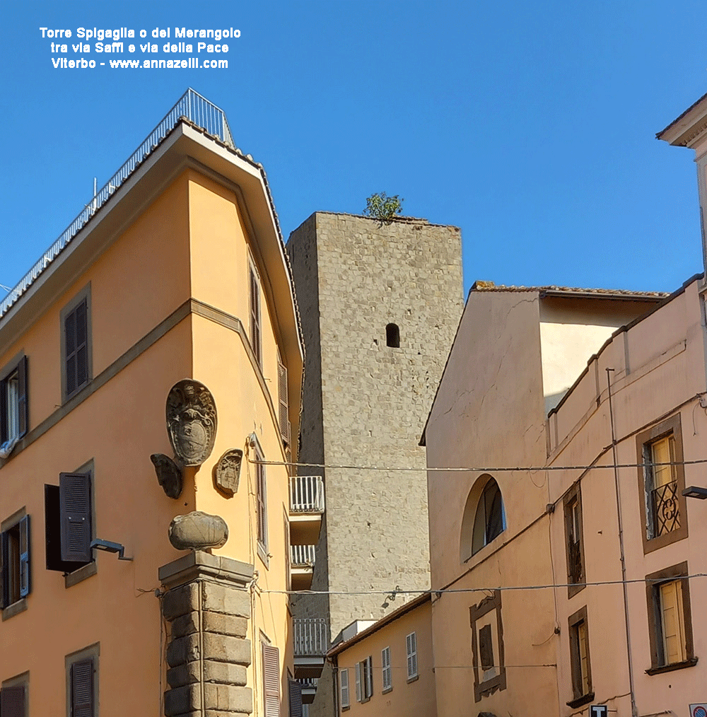 torre spigaglia o del merangolo tra via della pace e via saffi viterbo info e foto anna zelli