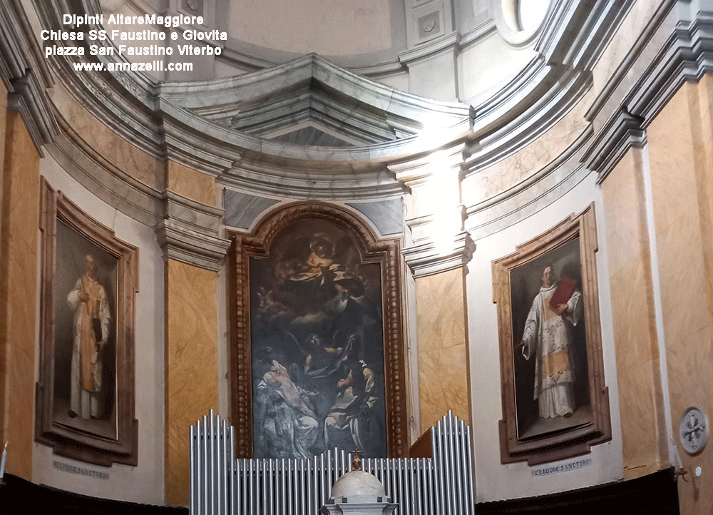 dipinti altare navata centrale chiesa ss faustino e giovita viterbo info e foto anna zelli