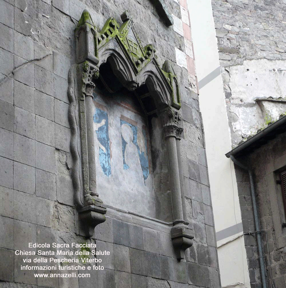 edciola sacra ex chiesa tempio santa maria della salute via della pescheria viterbo centro stoirico