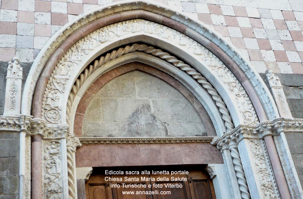 edicola abrasa lunetta portale ex chiesa tempio santa maria della salute via della pescheria viterbo info e foto anna zelli