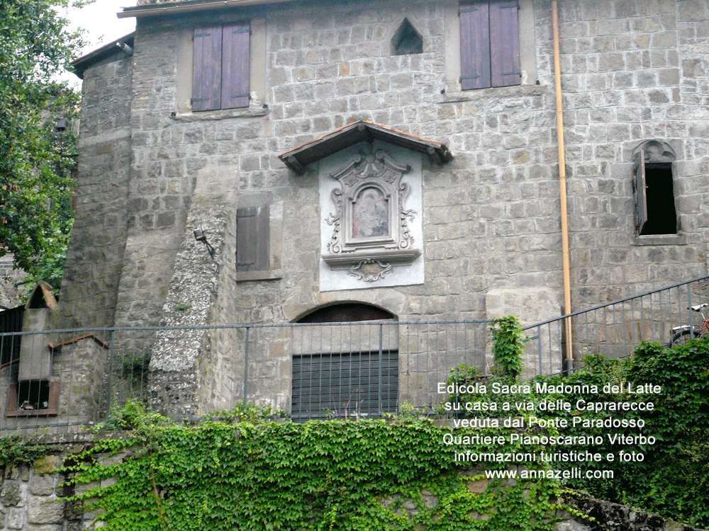 edicola sacra madonna del latte veduta da ponte paradosso quartiere pianoscarano viterbo info e foto anna zelli