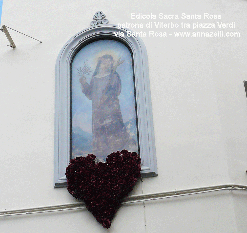 edicola sacra santa rosa patrona di viterbo tra piazza verdi e via santa rosa viterbo