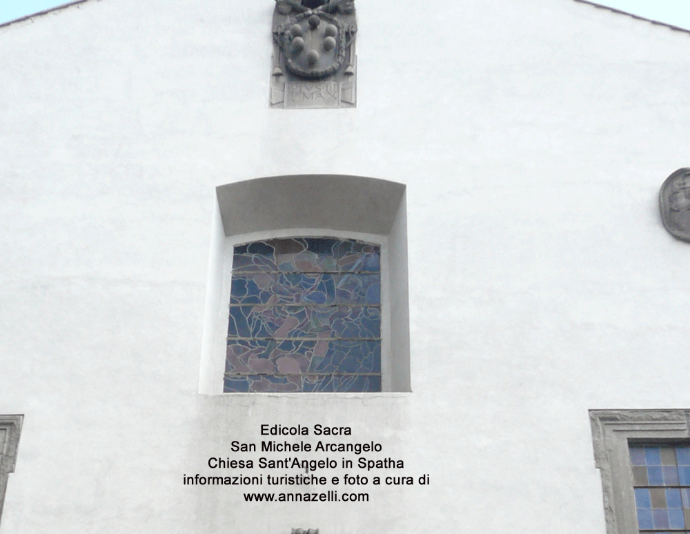 vetrata san michele arcangelo chiesa sant'angelo in spatha viterbo piazza del plebisicito info e foto anna zelli