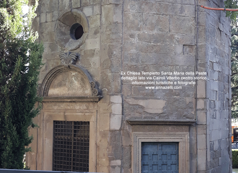 ex chiesa tempietto santa maria della peste dettaglio lato via cairoli viterbo centro info e foto